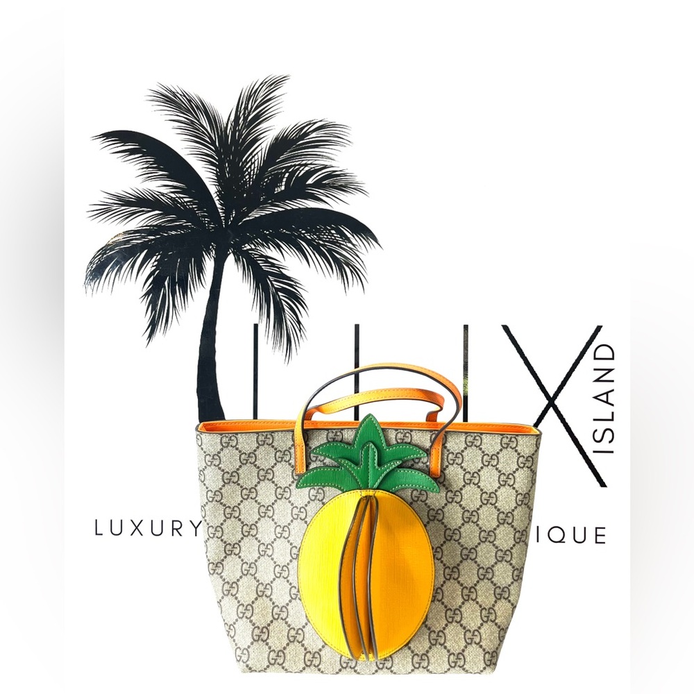 GUCCI Girls Monogram GG Supreme with 3D Pineapple Tote